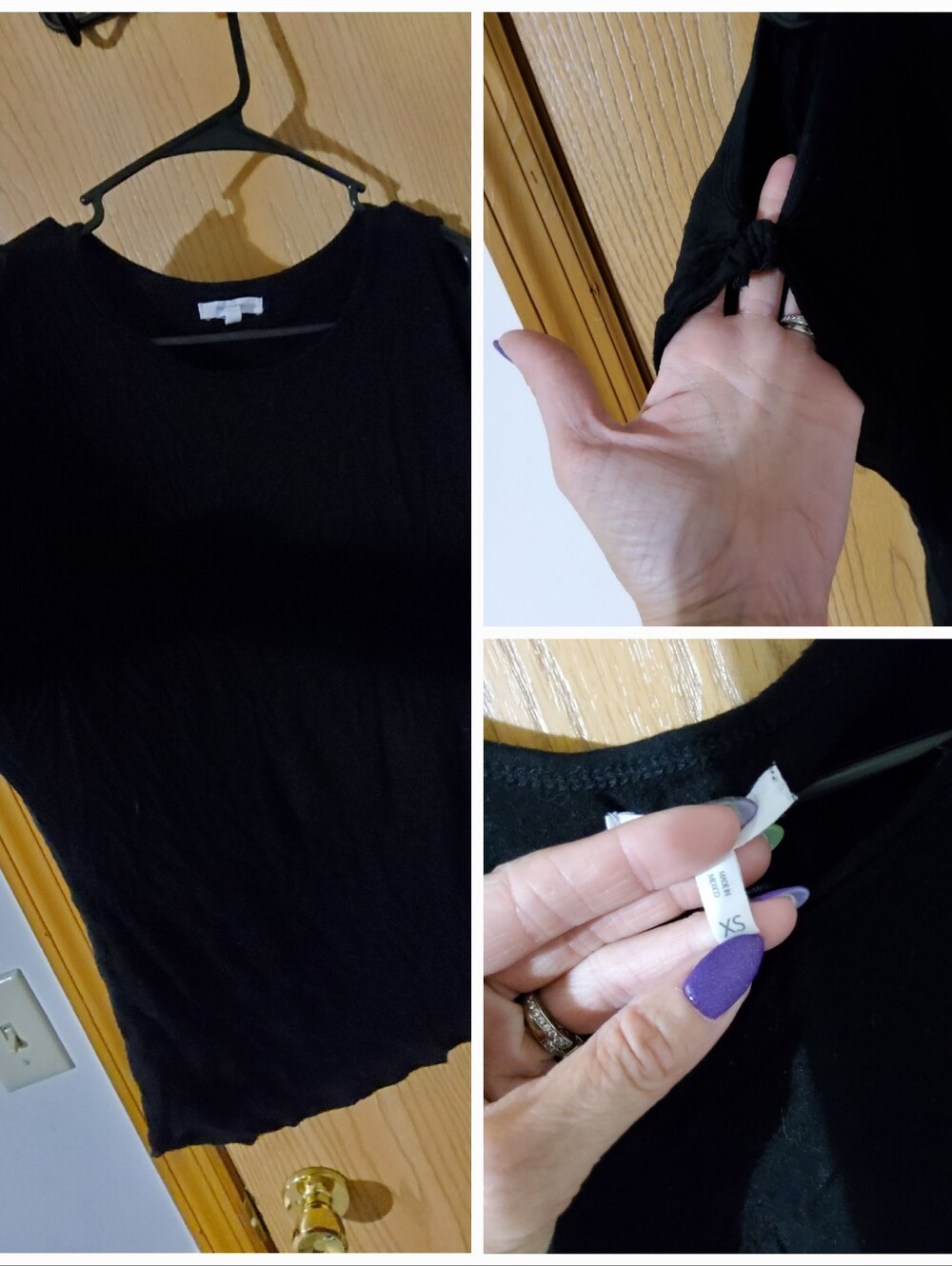 Maurices Classic Black Womens Short Sleeve Cold Shpulder Top - XS